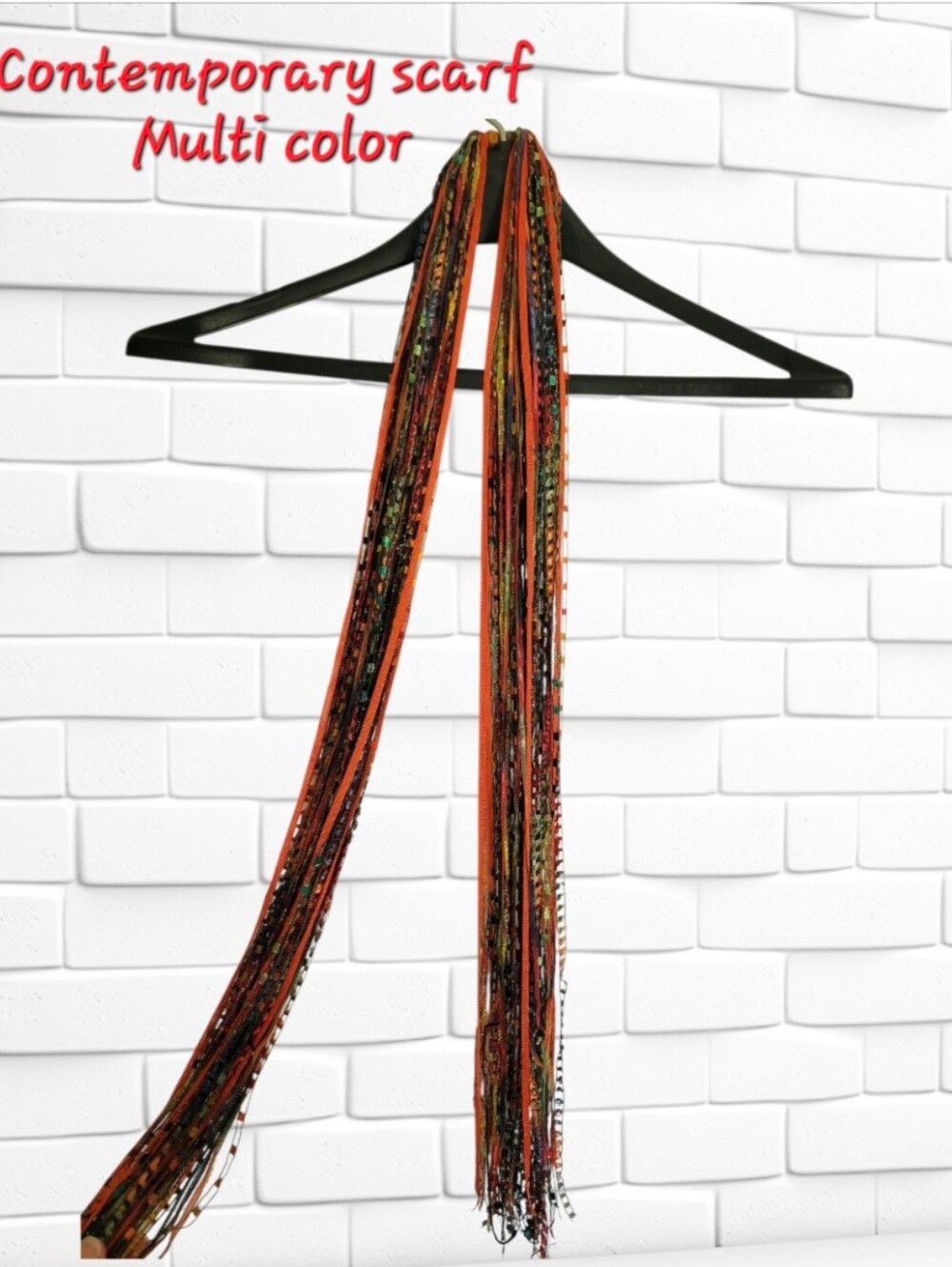 Contemporary Fabric String Scarf NWOT